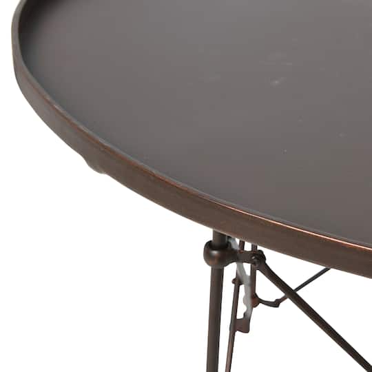 Hello Honey® 32" Rustic Bronze Round Metal Coffee Table